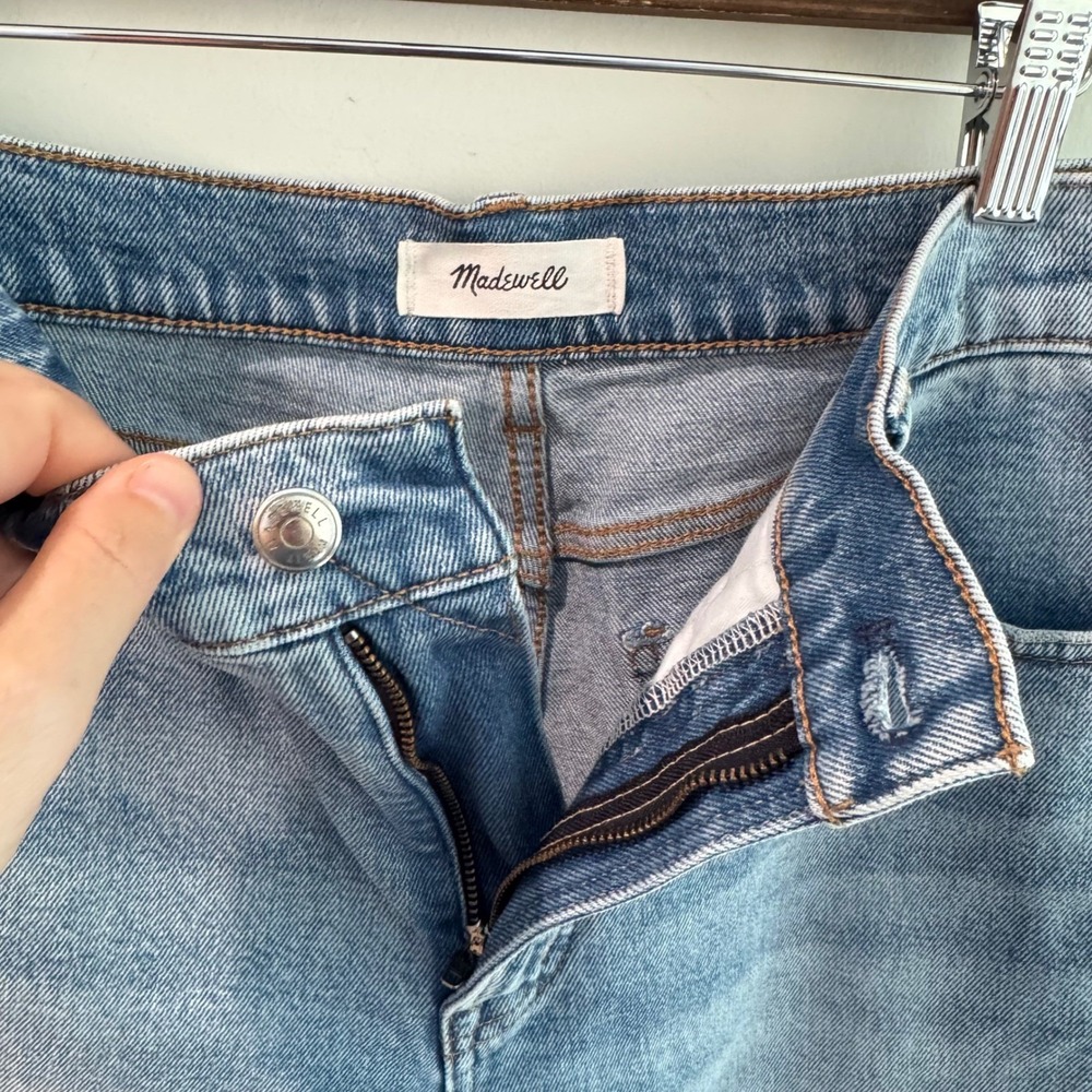Madewell The Perfect Vintage Wide-Leg Crop Jeans Blue Wash Size 29 - Picture 4 of 11